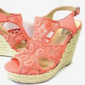 Lucky Brand Coral Wedges